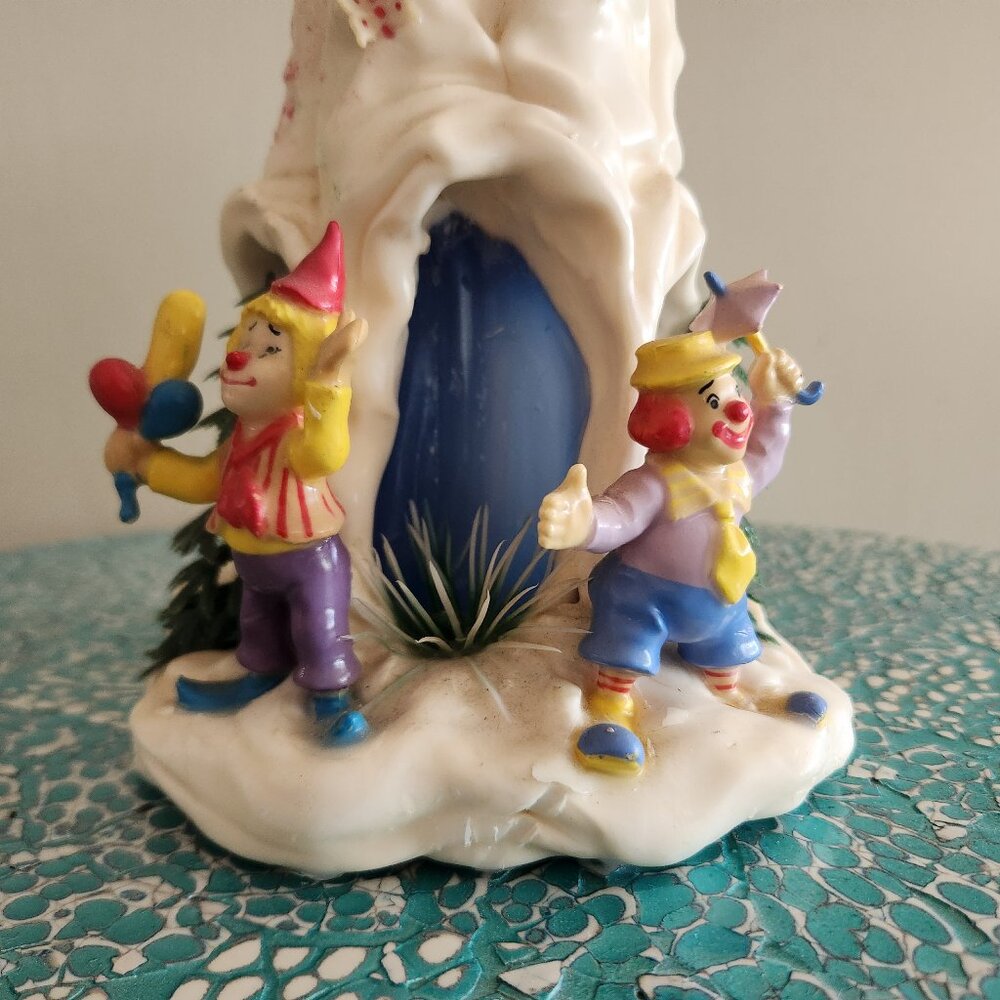freaky clowns vintage candle